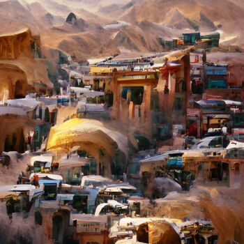 Arts numériques intitulée "SAND CITY" par Mahesh Tolani, Œuvre d'art originale, Peinture numérique