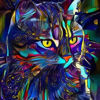 Digital Arts με τίτλο "Kalyos, cat" από L.Roche, Αυθεντικά έργα τέχνης, Ακρυλικό