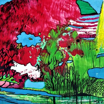 Peinture intitulée "UK2" par Mariekverbois, Œuvre d'art originale, Acrylique Monté sur Châssis en bois