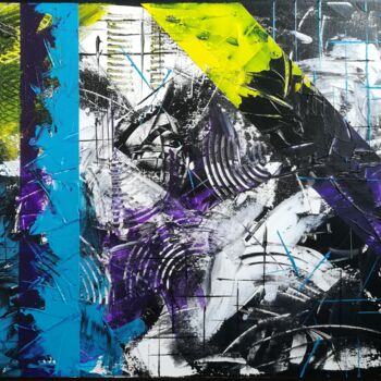 Peinture intitulée "Purple Madness" par Trä  Abstract Painting, Œuvre d'art originale, Acrylique
