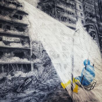 Disegno intitolato "My guardian angel" da Michael Reshetniak, Opera d'arte originale, Matita