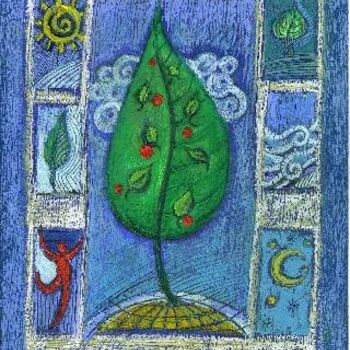 Peinture intitulée "LE POMMIER" par Catherine Suchocka, Œuvre d'art originale