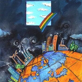 Peinture intitulée "L'ARC-EN-CIEL" par Catherine Suchocka, Œuvre d'art originale