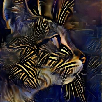 Digital Arts titled "Sissymoon. cat" by L.Roche, Original Artwork, Acrylic