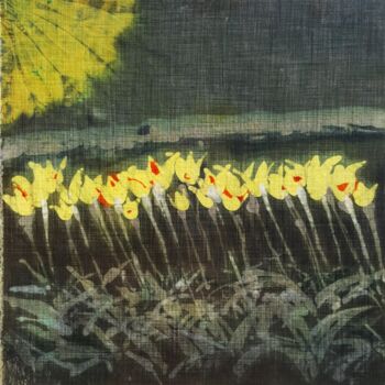 Peinture intitulée "Batik: Springflower…" par Antje Witzel (AKbatikart), Œuvre d'art originale, Cire