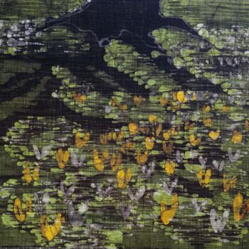 Peinture intitulée "Batik: Springflower…" par Antje Witzel (AKbatikart), Œuvre d'art originale, Cire
