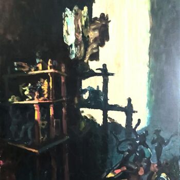 Pittura intitolato "Игра теней в уютном…" da Nina Silaeva, Opera d'arte originale, Olio