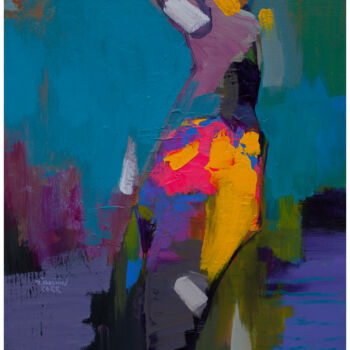 Schilderij getiteld "Blue lover" door Khanh The Bui, Origineel Kunstwerk, Acryl