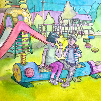 Drawing titled "Hitotsume Kozo" by Floriflore, Original Artwork, Ink