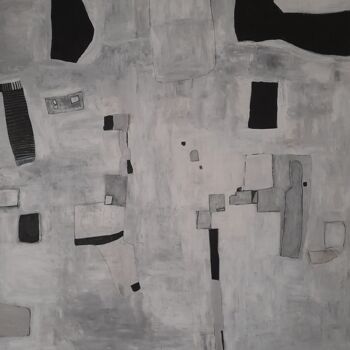Painting titled "Mid-century modern…" by Queennoble, Original Artwork, Acrylic Mounted on Wood Panel
