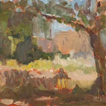 Peinture intitulée "Three yellow stripes" par Ekaterina Belukhina, Œuvre d'art originale, Huile Monté sur Panneau de bois