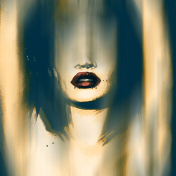 Fotografia intitolato "Red Lips" da Felipe Hueb, Opera d'arte originale, Fotografia manipolata