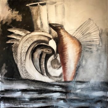 Drawing titled "L'Odissea del ritor…" by Mirio Citron, Original Artwork, Charcoal
