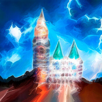 제목이 "Cathédrale plastique"인 디지털 아트 Dominique Cheval로, 원작, 2D 디지털 작업