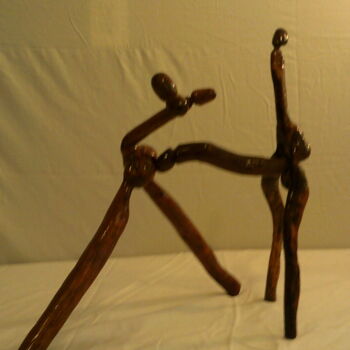 Scultura intitolato "Erotic African Wood…" da Ateplus, Opera d'arte originale, Legno