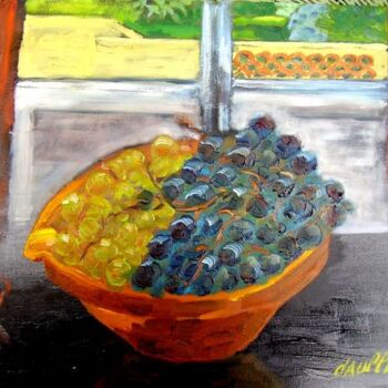 Pintura titulada "Chasselas et Muscat" por Bertrand Daullé, Obra de arte original, Oleo