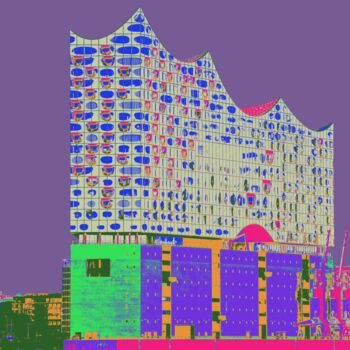 Digitale Kunst mit dem Titel "Hamburg - Elbphilha…" von Dr. Matthias Kerling, Original-Kunstwerk, Manipulierte Fotografie
