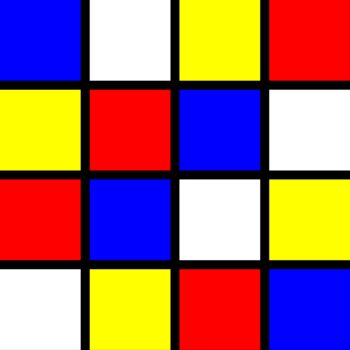 Digitale Kunst mit dem Titel "Mondrian Sudoku No.2" von Dr. Matthias Kerling, Original-Kunstwerk, Digitale Malerei