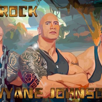 Arte digitale intitolato "DWAYNE JOHNSON" da Phoenix Arts, Opera d'arte originale, Pittura digitale