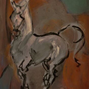 Painting titled "Piaffer" by Thierry Faure, Original Artwork, Gouache