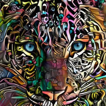 Digital Arts με τίτλο "ilon, leopard" από L.Roche, Αυθεντικά έργα τέχνης, Ακρυλικό