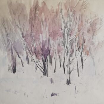 Dessin intitulée "Early spring" par Yulia Aks, Œuvre d'art originale, Aquarelle
