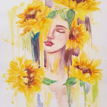 "Sunflowers bloom" başlıklı Tablo Alexandra Lebedenkova tarafından, Orijinal sanat, Suluboya