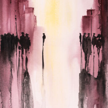 绘画 标题为“***Breathing City I…” 由Yuriy Kraft, 原创艺术品, 水彩