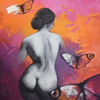 Pittura intitolato "Freedom of Beauty_32" da Kishore Pratim Biswas, Opera d'arte originale, Acrilico