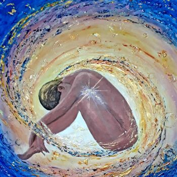 Pittura intitolato "If the soul folded…" da Alla Kosteleckaya, Opera d'arte originale, Acrilico Montato su Telaio per barell…