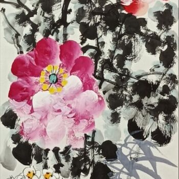 Schilderij getiteld "Taste of fine tea 品…" door Dayou Lu, Origineel Kunstwerk, pigmenten