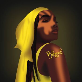 Цифровое искусство под названием "Yellow Faith" - Blessed Prints, Подлинное произведение искусства, 2D Цифровая Работа