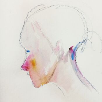 「On white」というタイトルの絵画 Katrin Rymshaによって, オリジナルのアートワーク, 水彩画
