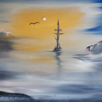 Painting titled "Poseidon émotion 9" by Pascal Jung, Original Artwork, Oil