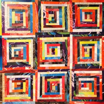 拼贴 标题为“Square Dance” 由Julee Latimer, 原创艺术品, 丙烯