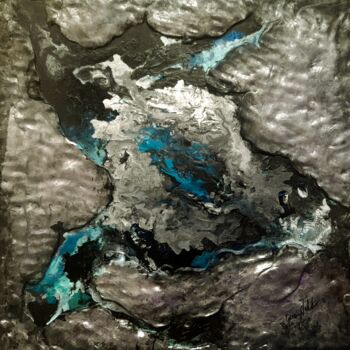 Painting titled "Planet Hidden River…" by Queennoble, Original Artwork, Clay Mounted on Wood Panel