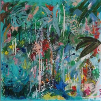 Peinture intitulée "Tropical Botanical" par Jan O'Sullivan, Œuvre d'art originale, Acrylique Monté sur Châssis en bois