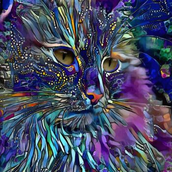 Digital Arts με τίτλο "Jiray, cat" από L.Roche, Αυθεντικά έργα τέχνης, Ακρυλικό