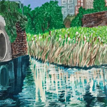 "Schoon water" başlıklı Tablo Karel Liefooghe tarafından, Orijinal sanat, Akrilik Ahşap panel üzerine monte edilmiş