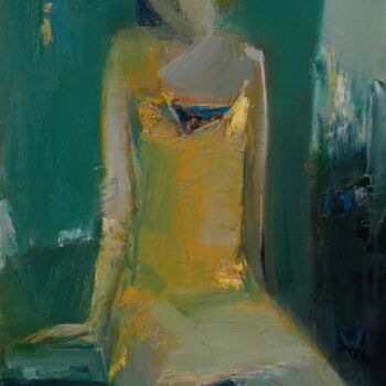 Peinture intitulée "Waiting (30x40cm, o…" par Mateos Sargsyan, Œuvre d'art originale, Huile Monté sur Châssis en bois