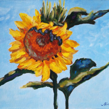 Pintura intitulada "Little yellow sun" por Liubov Samoilova, Obras de arte originais, Óleo