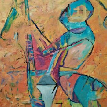 Peinture intitulée "Caballero medieval" par Javier López Villabrille, Œuvre d'art originale, Huile