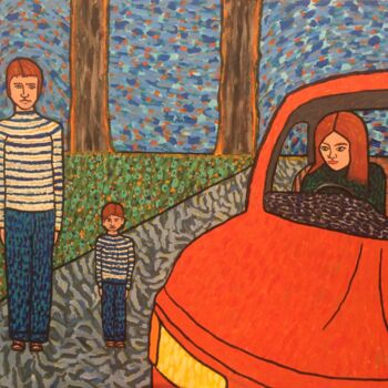 "Mother's leaving" başlıklı Tablo Karel Liefooghe tarafından, Orijinal sanat, Akrilik