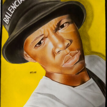 Zeichnungen mit dem Titel "Portrait aux crayon…" von Art Kazed, Original-Kunstwerk, Bleistift