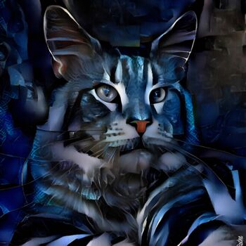Arte digital titulada "Neymo, cat" por L.Roche, Obra de arte original, Acrílico
