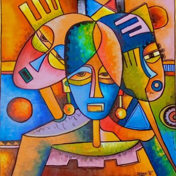 Painting titled "Life" by Segun Art World, Original Artwork, Oil