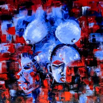 Painting titled "Ìbejì (twins)" by Segun Art World, Original Artwork, Oil