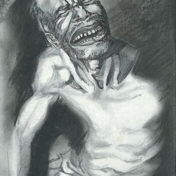 Drawing titled "PADECER EN LA REALI…" by Eduardo Bustos Segovia, Original Artwork, Ink Mounted on Cardboard