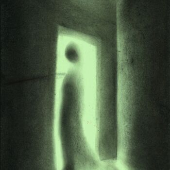 Drawing titled "ENCUENTROS CON EL V…" by Eduardo Bustos Segovia, Original Artwork, Graphite Mounted on Cardboard