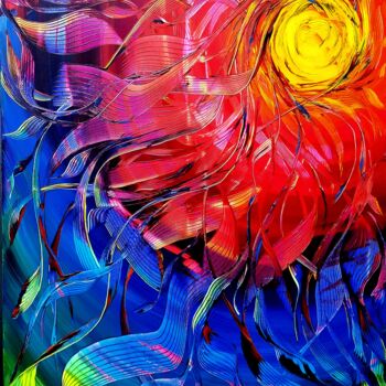 Peinture intitulée "Rayonnement" par Marie-Christine Maudet, Œuvre d'art originale, Acrylique Monté sur Châssis en bois